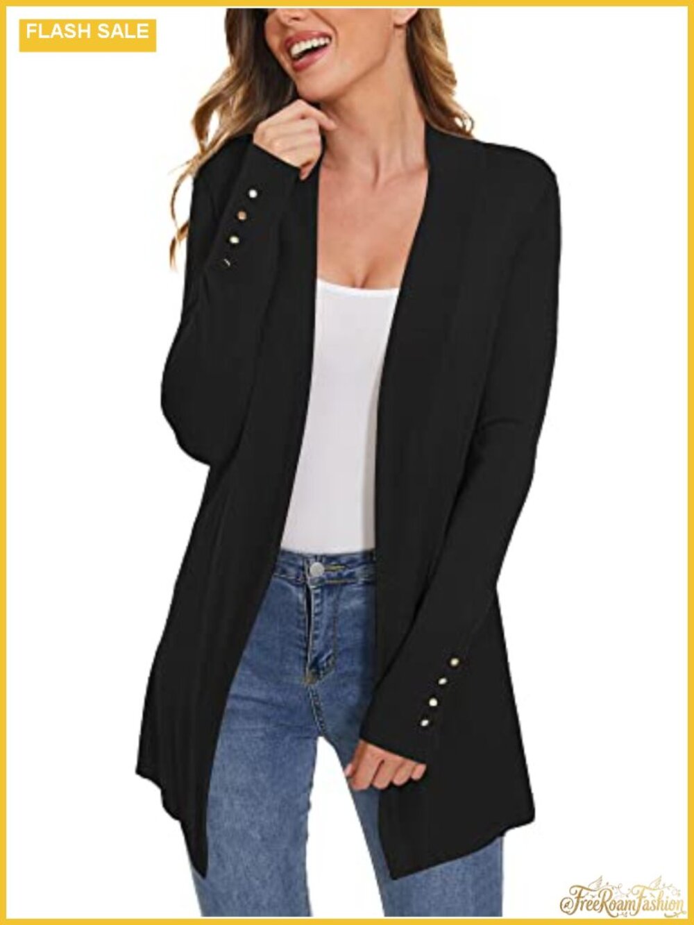 Open Front Long Cardigan Sweater Dressy Casual Knit